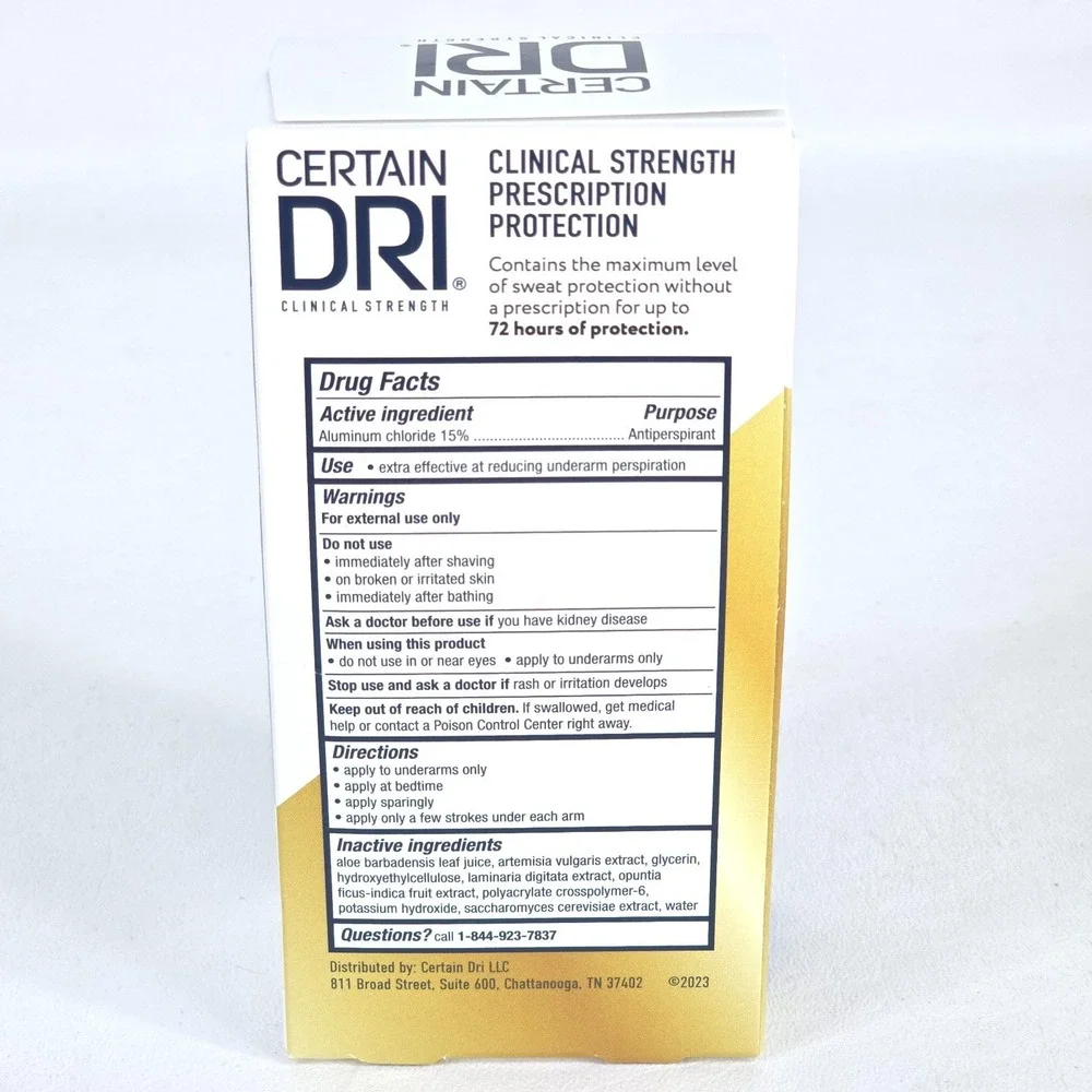 2 Pk Certain Dri Clinical Strength Roll On Antiperspirant 1.2oz‎ Hyperhidrosis